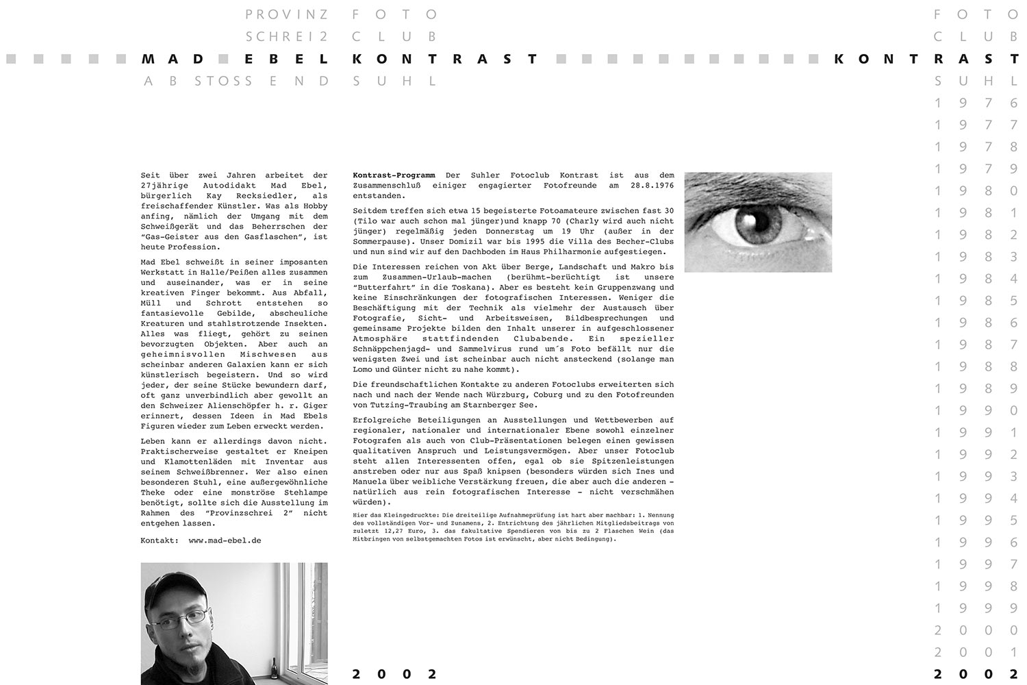 2002-Fotoclub-Ausstellung-Philharmonie-Suhl-Flyer-1 Kontrast 2002 (Flyer) . Fotoclub-Kontrast-Ausstellung 2002 . Haus Philharmonie Suhl (Gestaltung: Andreas Kuhrt)