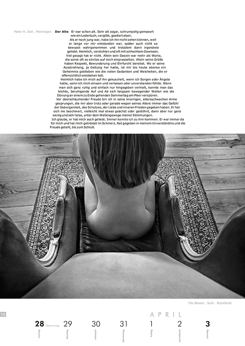 2004-Literaturkalender-Thueringer-Ansichten-2005-13 Der Alte (Text: Peter H. Deil) | RückSicht (Foto: Tilo Bössel) . Literaturkalender Thüringer Ansichten 2005