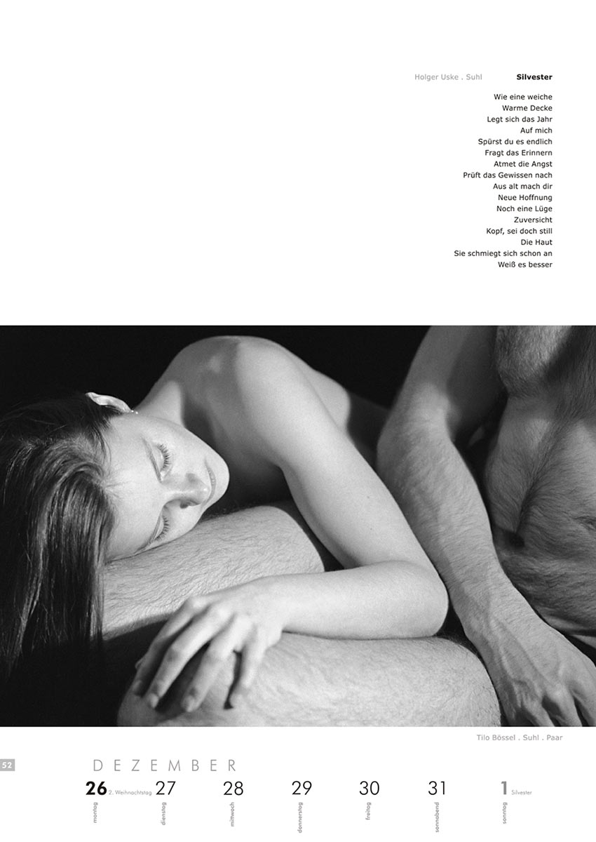 2004-Literaturkalender-Thueringer-Ansichten-2005-52 Silvester (Text: Holger Uske) | Paar (Foto: Tilo Bössel) . Literaturkalender Thüringer Ansichten 2005