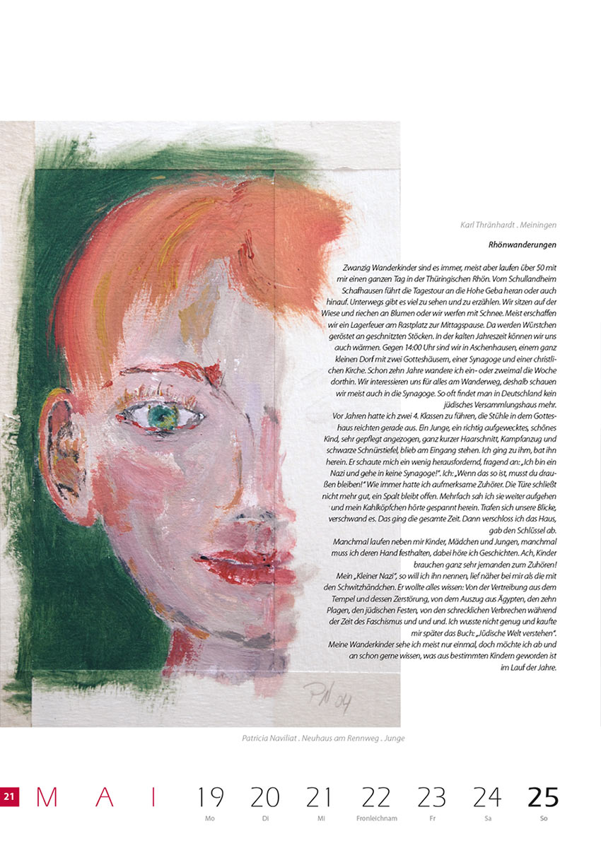 2007-Literaturkalender-Thueringer-Ansichten-2008-21 Rhönwamderung (Text: Karl Thränhardt) | Junge (Bild: Patricia Naviliat) . Literaturkalender Thüringer Ansichten 2008