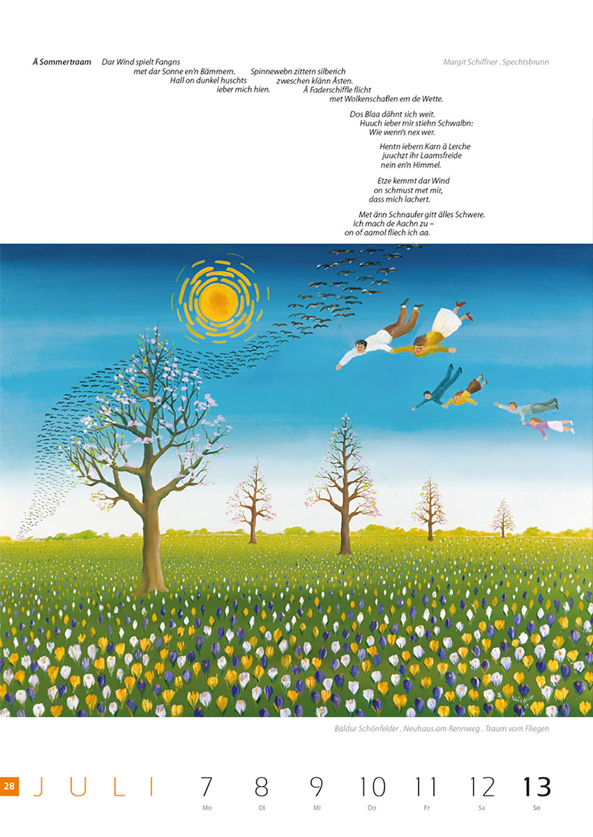 2007-Literaturkalender-Thueringer-Ansichten-2008-28 A Sommertraam (Text: Margit Schiffner) | Traum vom Fliegen (Bild: Baldur Schönfelder) . Literaturkalender Thüringer Ansichten 2008