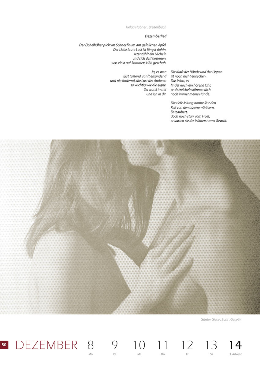 2007-Literaturkalender-Thueringer-Ansichten-2008-50 Dezemberlied (Text: Helga Hübner) | Gespür (Foto: Günter Giese) . Literaturkalender Thüringer Ansichten 2008