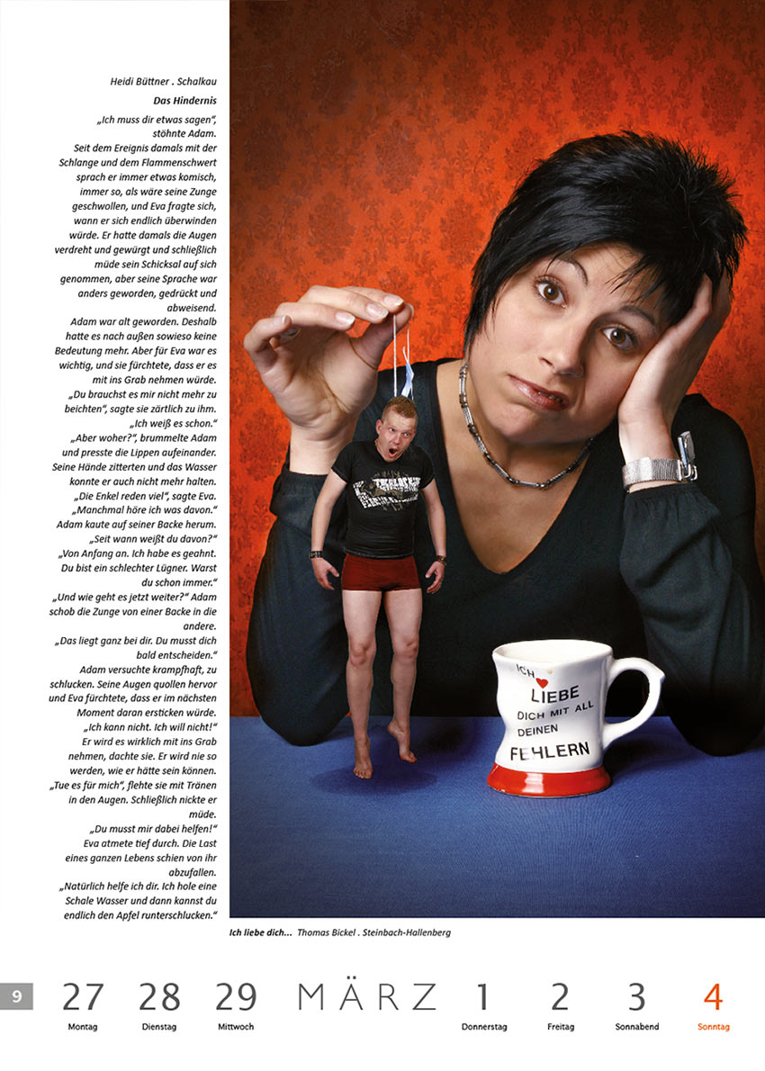 2011-Literaturkalender-Thueringer-Ansichten-2012-09 Das Hindernis (Text: Heidi Büttner) | Ich liebe dich... (Fotocollage: Thomas Bickel) . Literaturkalender Thüringer Ansichten 2012