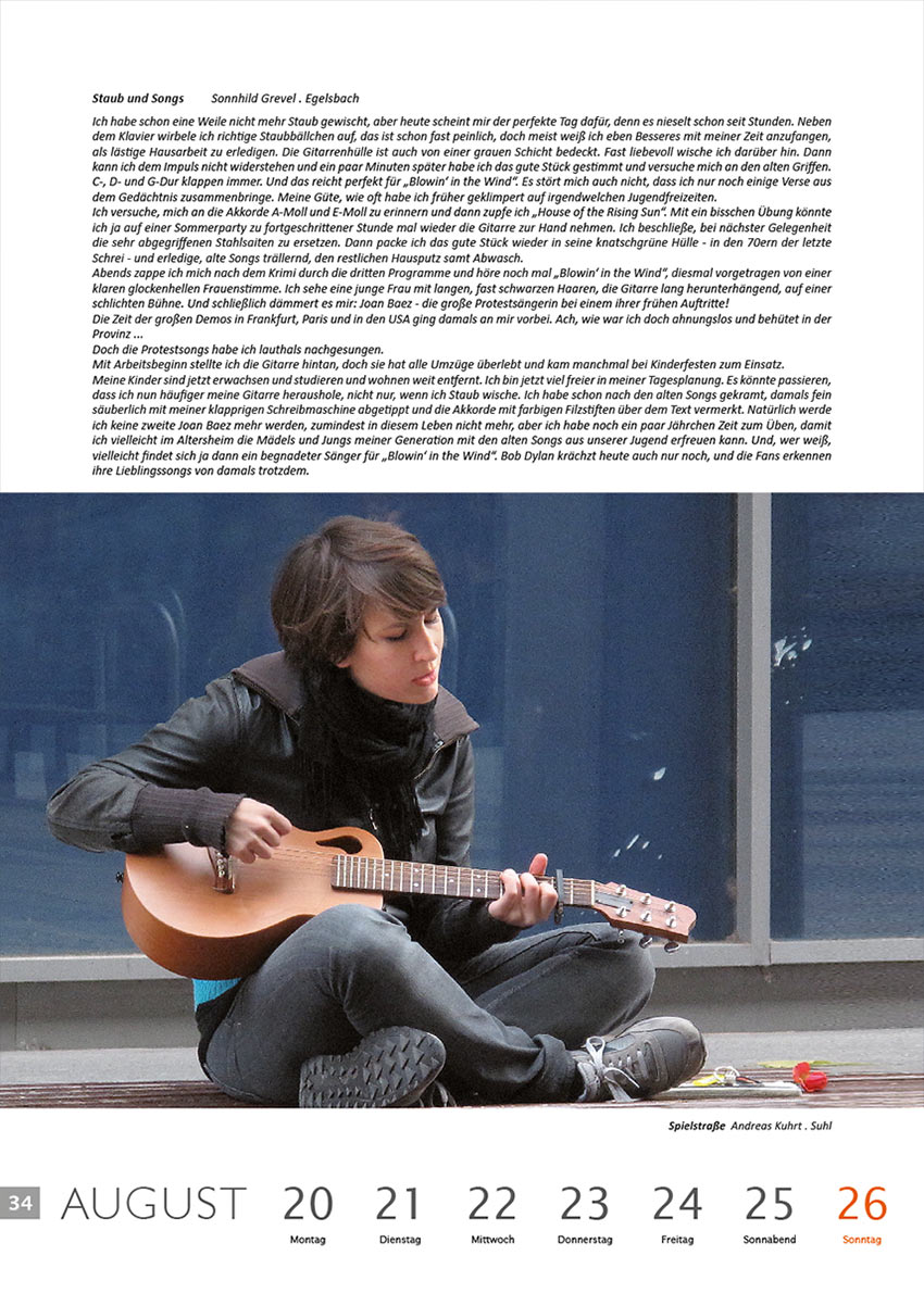 2011-Literaturkalender-Thueringer-Ansichten-2012-34 Staub und Songs (Text: Sonnhild Grevel) | Spielstraße (Foto: Andreas Kuhrt) . Literaturkalender Thüringer Ansichten 2012