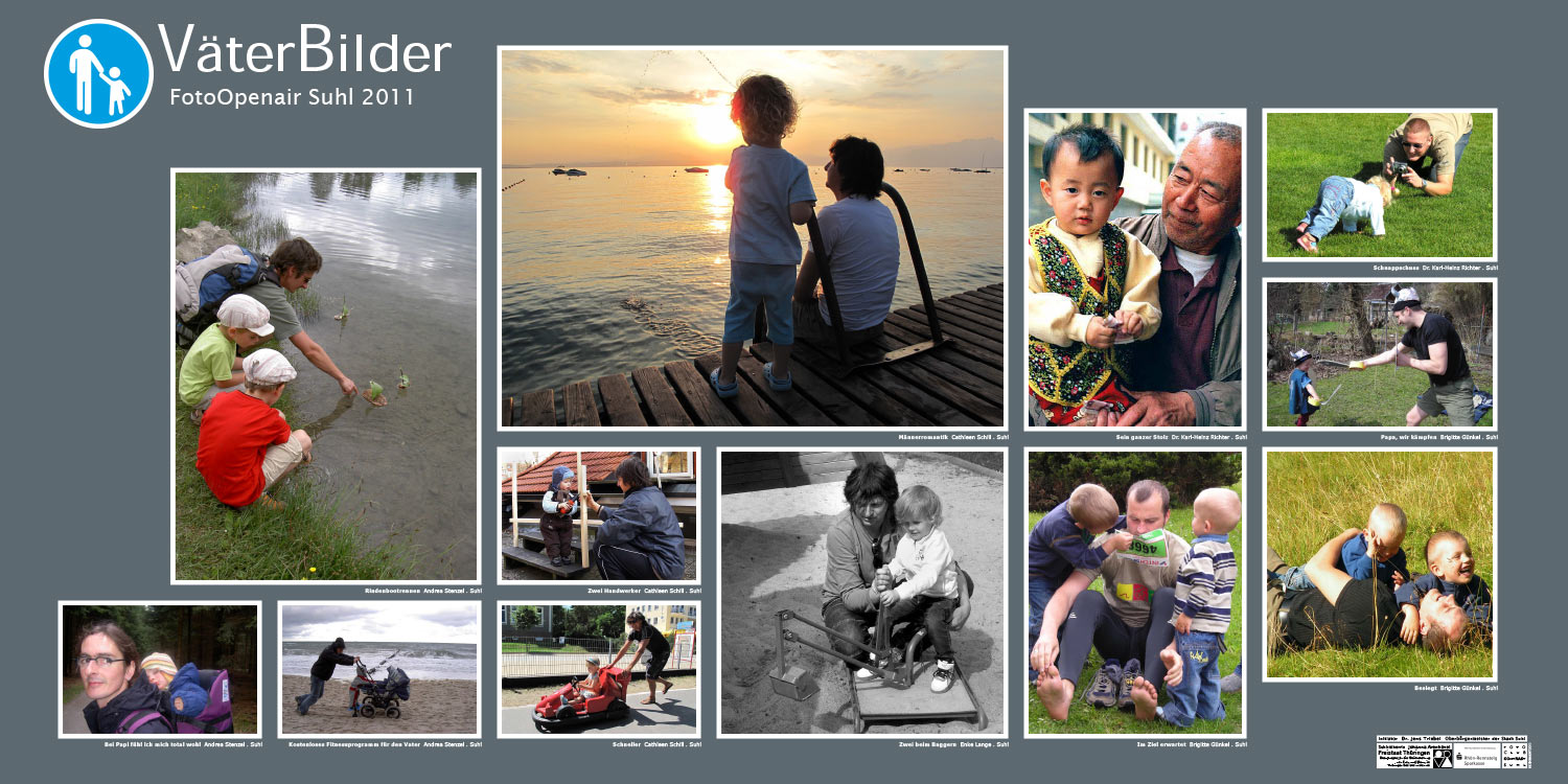 Ausstellung "VäterBilder": Andrea Stenzel, Cathleen Schill, Enke Lange, Karl-Heinz Richter, Brigitte Günkel . Foto Openair Suhl 2011