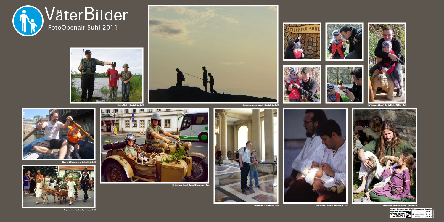 Ausstellung "VäterBilder": Carolin Fritz, Karl-Heinz Richter, Nadine Duft, Manfred Hiersemann, Frank Hausdörfer . Foto Openair Suhl 2011