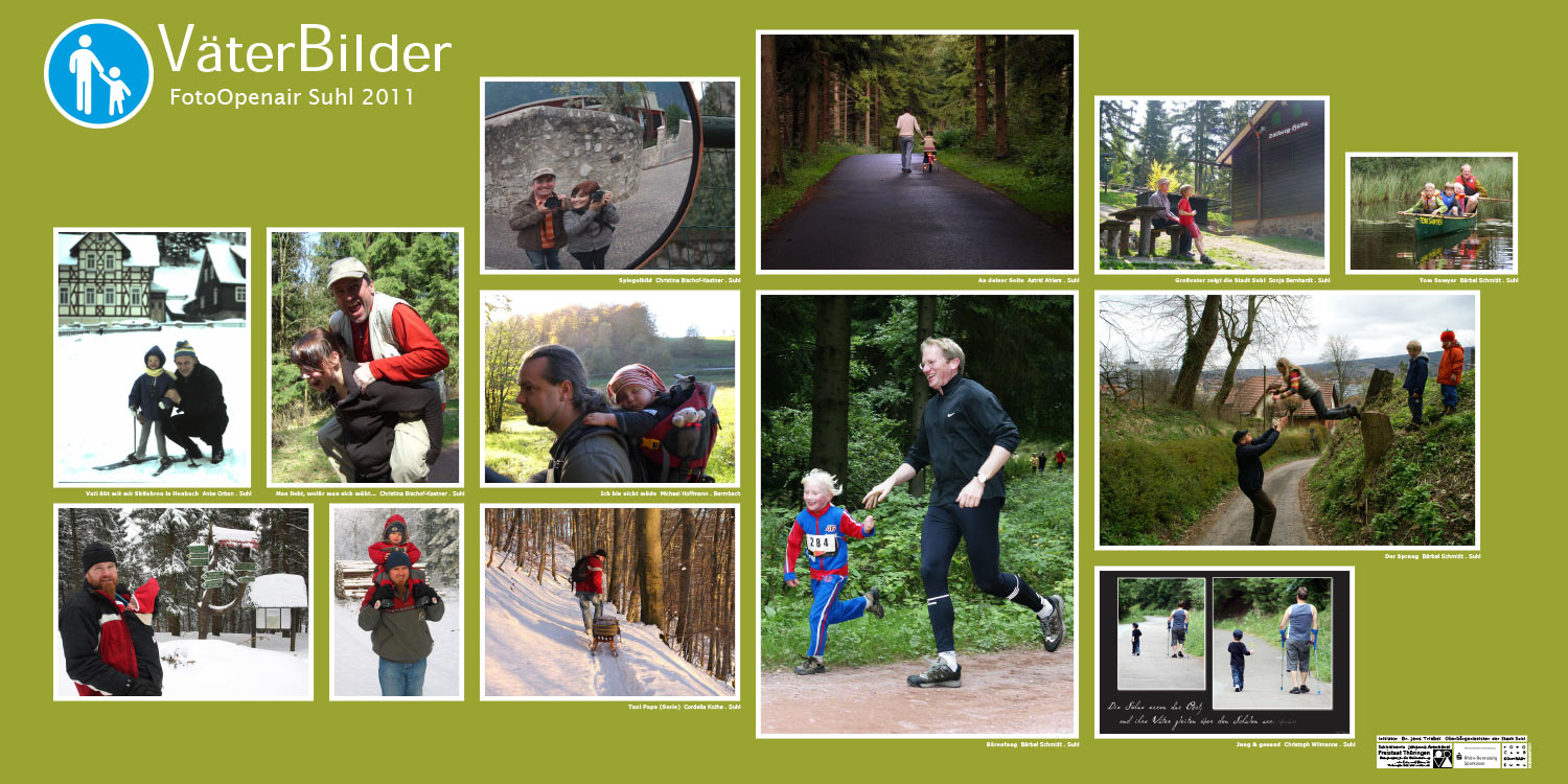 Ausstellung "VäterBilder": Anke Orban, Christina Bischof-Kastner, Michael Hoffmann, Astrid Ahlers, Sonja Bernhardt, Bärbel Schmidt, Cordelia Kothe, Christoph Wilmanns . Foto Openair Suhl 2011