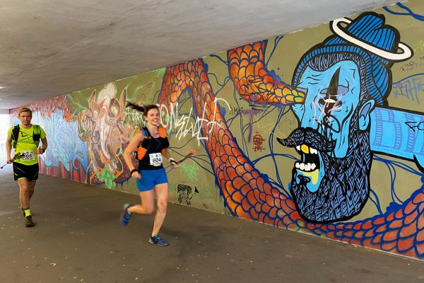 Im Tunnel am Markt . Südthüringentrail 2020 (Foto: Manuela Hahnebach)