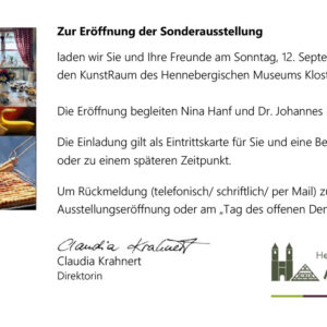 <b>12.09.2021</b> <i>Fotoausstellung</i> Heimat geht durch den Magen <i>Museum Kloster Veßra</i>