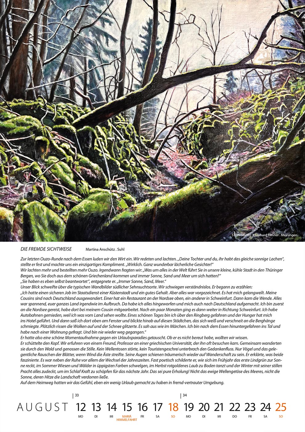 2024-literaturkalender-thueringer-ansichten-19 Literaturkalender Thüringer Ansichten 2024: Martina Anschütz: Die fremde Sichtweise | Gerhard Renner: Steinsburg 3 (Gestaltung: Designakut 2023)