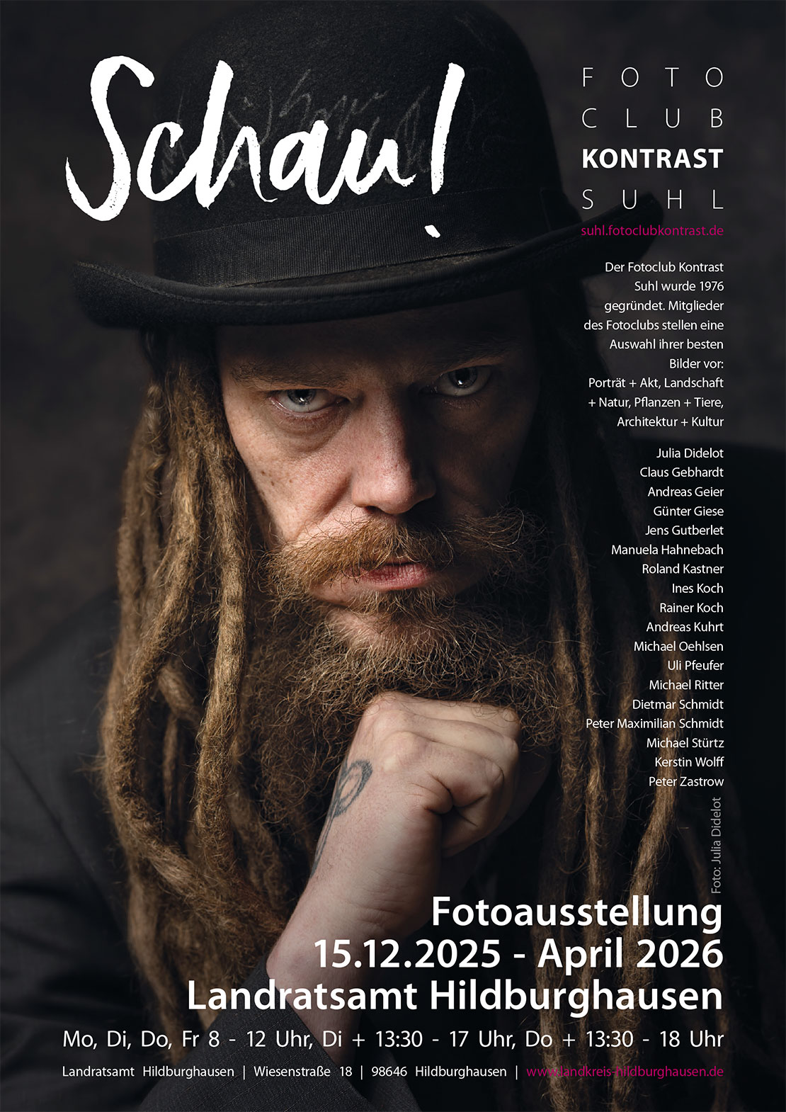 15.12.2025 - April 2026: Fotoclubausstellung "Schau!" im Landratsamt Hildburghausen (Plakat)