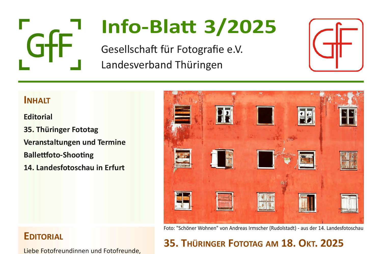 Infoblatt 3.2025 der GfF Thüringen (Titel)