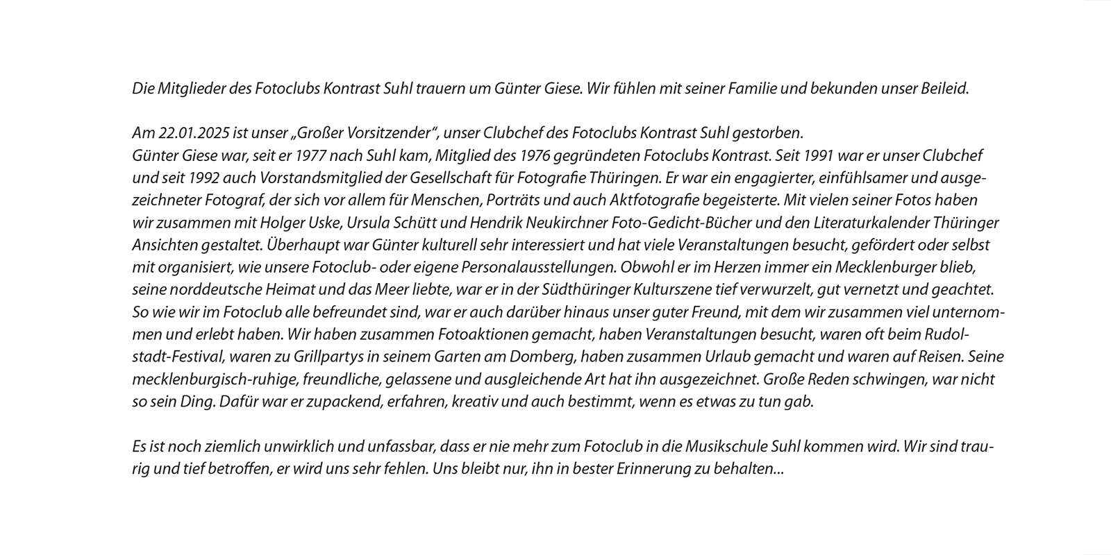 2025-trauerkarte-gg-fotoclub-kontrast-suhl-03 Trauerkarte des Fotoclubs Kontrast Suhl zum Tod von Günter Giese am 22.01.2025