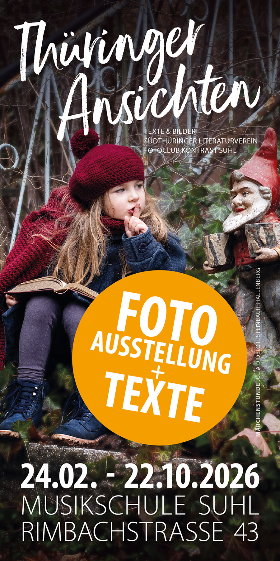 24.01. - 22.10.2026: Fotoclubausstellung "Thüringer Ansichten" in der Musikschule Suhl (Einladungskarte, Foto: Julia Didelot)