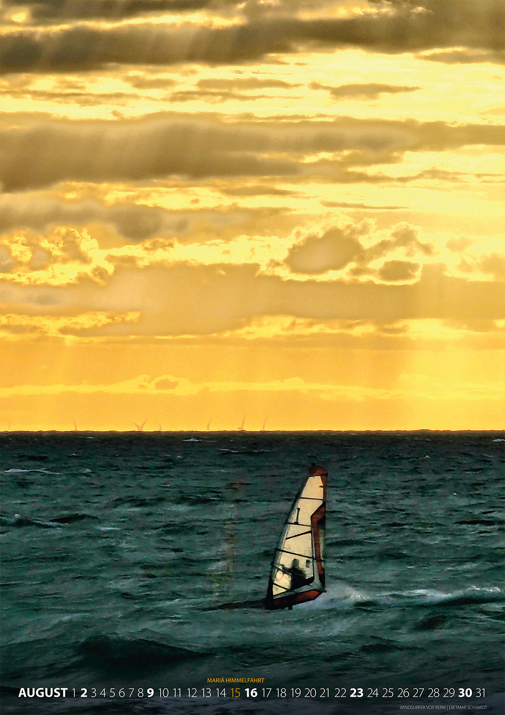Fotoclub Kontrast Suhl Kalender 2026: Windsurfer vor Rerik (Foto: Dietmar Schmidt)