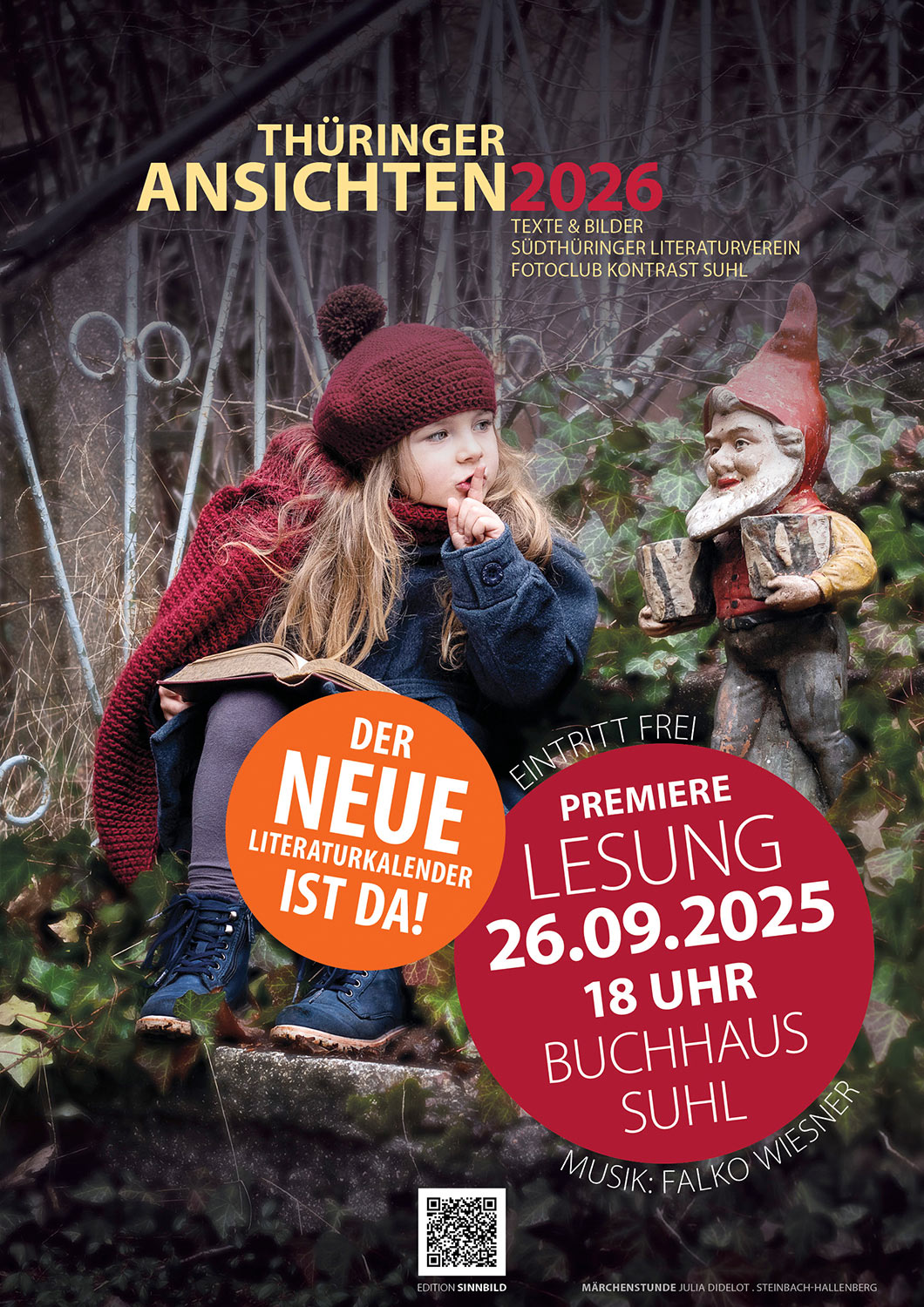 2026-literaturkalender-premiere-plakat Literaturkalender Thüringer Ansuchten 2026: Plakat Premiere (Foto: Julia Didelot, Gestaltung: Designakut)