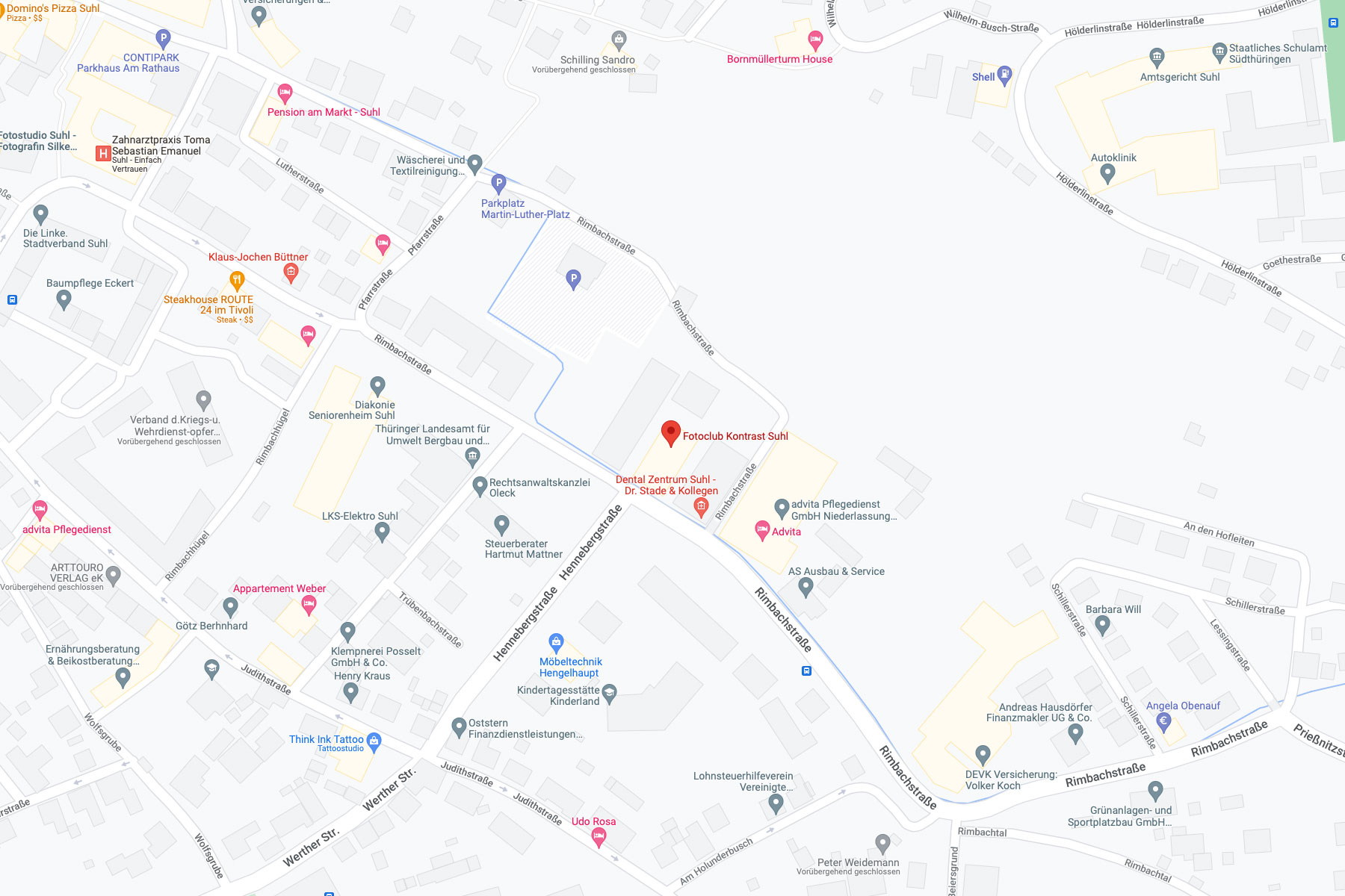 Google-Map-Bild: Fotoclub Kontrast Suhl (Kartendaten © 2022 GeoBasis-DE/BKG (© 2009), Google)